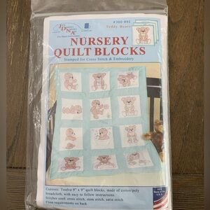 NEW Jack Dempsey Needle Art "Teddy Bears" 9" Nursery Quilt Blocks | Quilting Kit